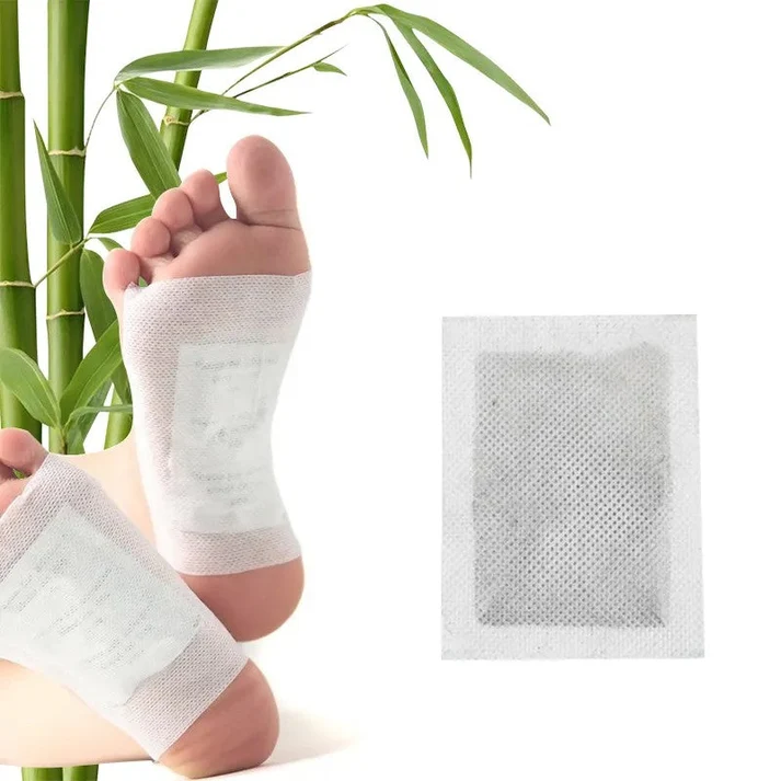 Set 100 Plasturi Kinoki pentru Tălpi | Îngrijire și Relaxare | Ingrediente de Origine Naturală | Utilizare pe Timpul Nopții