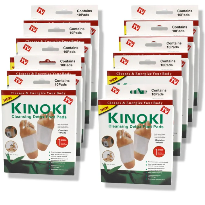 Set 100 Plasturi Kinoki pentru Tălpi | Îngrijire și Relaxare | Ingrediente de Origine Naturală | Utilizare pe Timpul Nopții