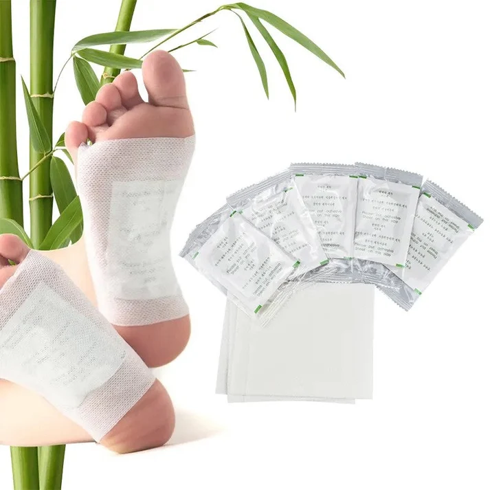 Set 100 Plasturi Kinoki pentru Tălpi | Îngrijire și Relaxare | Ingrediente de Origine Naturală | Utilizare pe Timpul Nopții