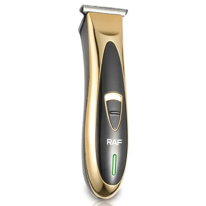 Aparat de tuns reincarcabil, RAF R4006, 3W, cu 3 distantiere, lame din otel, negru-auriu