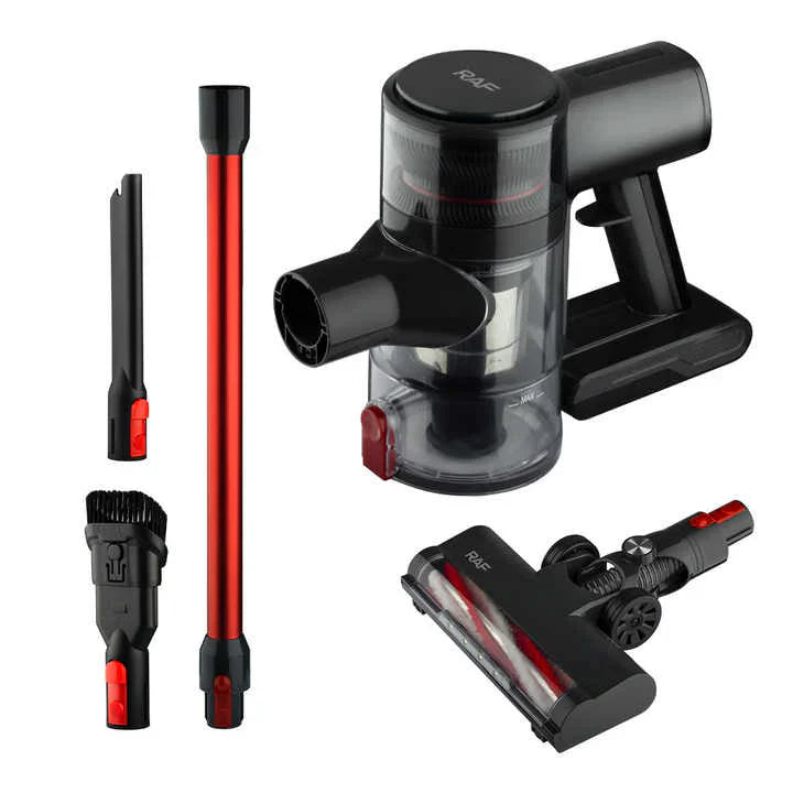 Aspirator Vertical de Mână RAF R.8675 - 120W, WIRELESS, cu Acumulator, 2200 mAh, 4 Accesorii, Filtru HEPA
